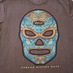 Pier 27 Cancun Riviera Luchador Men's T-shirt Size XL Brown NWT